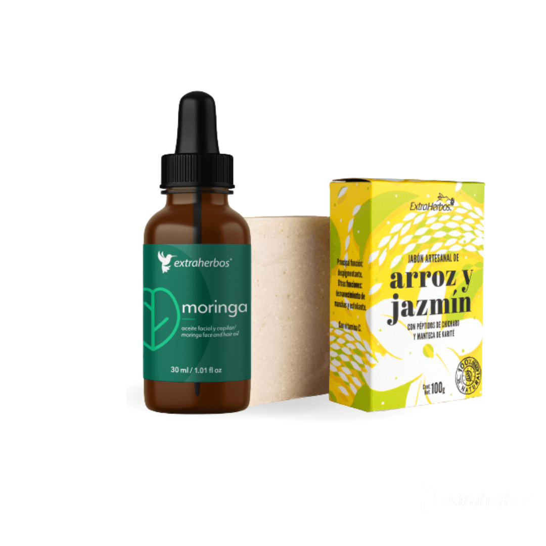 Kit vacaciones Aceite de Moringa y Jabón Arroz y Jazmín