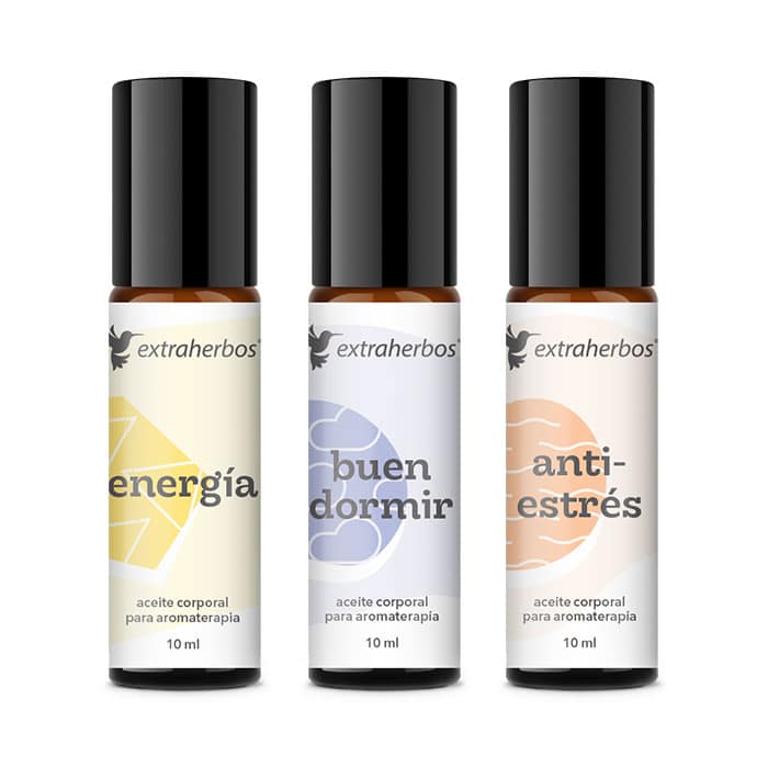 Kit 3 aceites para aromaterapia (antiestrés, energía y buen dormir)